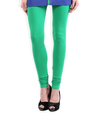 Green cotton lycra leggings 1