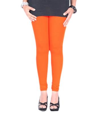 Orange cotton lycra leggings 1