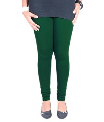 Green cotton lycra leggings 1