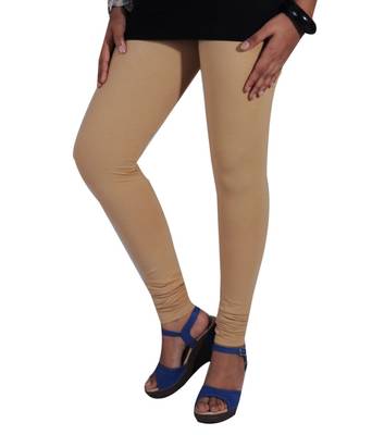 Beige cotton lycra leggings 2