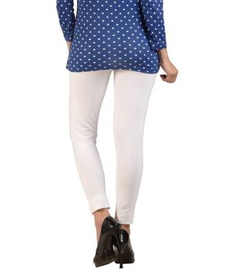 White cotton lycra leggings 4