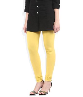 Yellow cotton lycra leggings 3