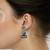 Temple Floral Jhumki Earrings With Hematite Beads-Indian Garba Festival Jewellery