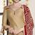 Beige printed cotton straight punjabi salwar suit dress material