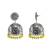 Large Vintage Tribal Jewellery-Yellow Crystal Dangle Earrings-Floral Jhumki With Beautiful Beads-