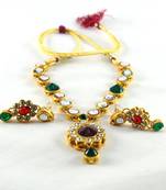 gold platted beautifull necklace with earing 