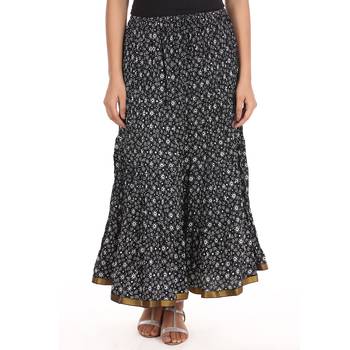 Black printed Cotton skirts 1