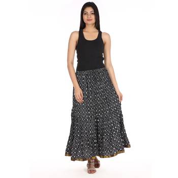 Black printed Cotton skirts 3