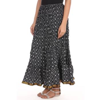 Black printed Cotton skirts 4
