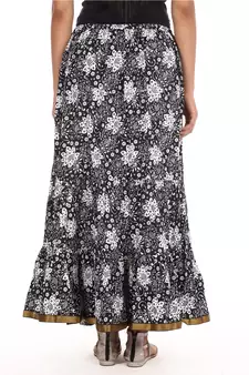 Black printed Cotton skirts