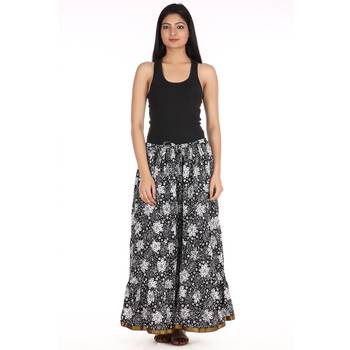 Black printed Cotton skirts 3