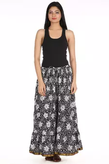 Black printed Cotton skirts