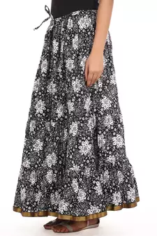 Black printed Cotton skirts