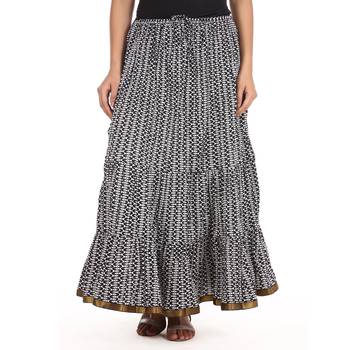 Black printed Cotton skirts 1