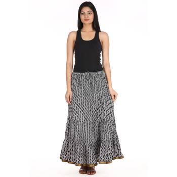 Black printed Cotton skirts 3