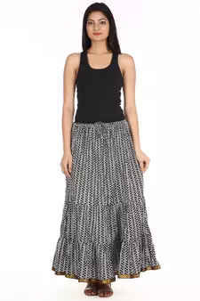 Black printed Cotton skirts
