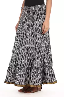 Black printed Cotton skirts