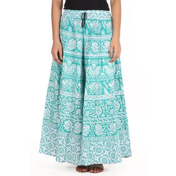 Green printed Cotton skirts 1
