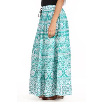 Green printed Cotton skirts 4
