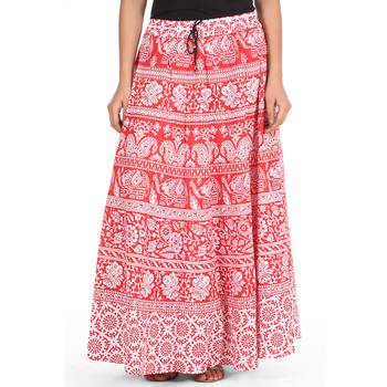Red printed Cotton skirts 1