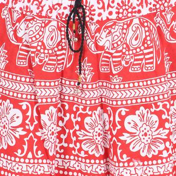 Red printed Cotton skirts 5