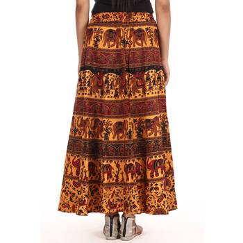 Yellow printed Cotton skirts 2