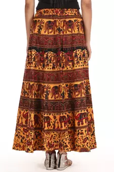 Yellow printed Cotton skirts