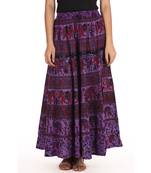 Purple printed Cotton skirts