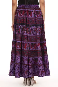 Purple printed Cotton skirts