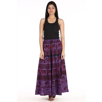 Purple printed Cotton skirts 3