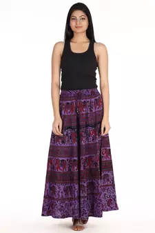 Purple printed Cotton skirts
