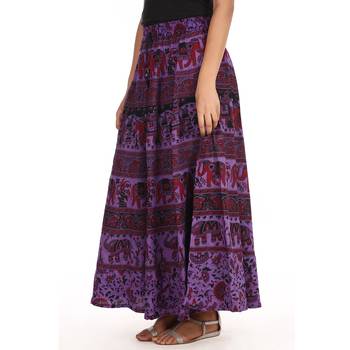 Purple printed Cotton skirts 4