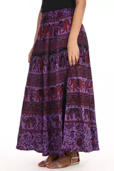 Purple printed Cotton skirts