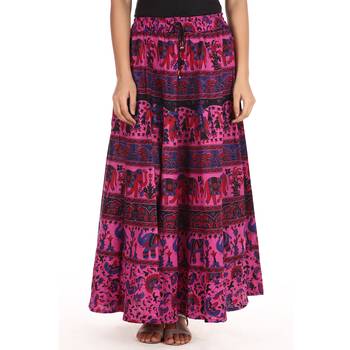 Pink printed Cotton skirts 1