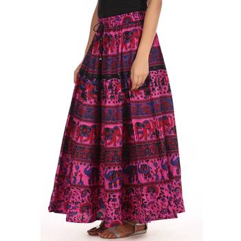 Pink printed Cotton skirts 4