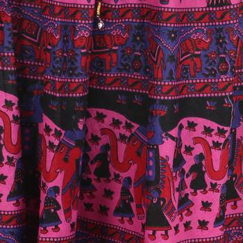 Pink printed Cotton skirts 5