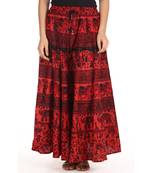 Red printed Cotton skirts