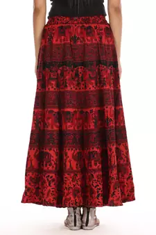 Red printed Cotton skirts