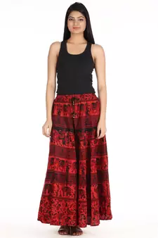 Red printed Cotton skirts
