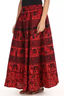 Red printed Cotton skirts