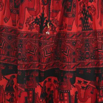 Red printed Cotton skirts 5