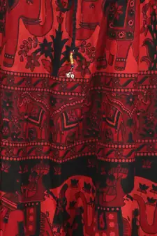 Red printed Cotton skirts