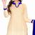 Beige chanderi embroidered unstitched salwar with dupatta