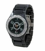 Shaze Black Analog Embellished Watch for Women