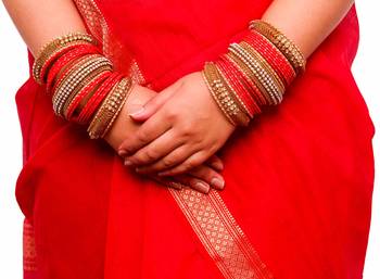 Traditional Red Bridal Bangle Set For Two Hands 2
