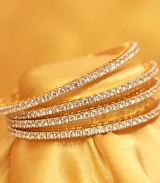 Diamond Look Single Line 4 Bangle Set