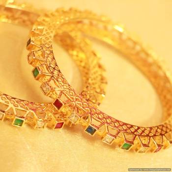 Multicolour Diamond Look Bangle Pacheli 3