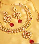 Kundan Meenakari Fusion Ruby Necklace Set