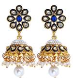 Blue crystal jhumkas