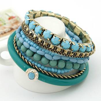 Blue Ocean Beads Multilayer Bangles Set(CFB0044) 1